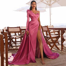 Dubai Evening Dresses Satin Mermaid Long One Shoulder Formal Party Gowns For Women Arabic Prom Dress Robe de Soiree 2021 Plus 2024 - buy cheap