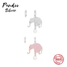 Pendientes de elefante Mini equilibrados asimétricos con perlas, joyería de regalo para mujer, Original, 1:1 2024 - compra barato