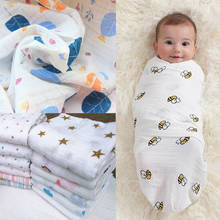 Новое милое детское Пеленальное Одеяло для младенцев хлопковый для новорожденных полотенце мягкое детское одеяло с принтом 2024 - купить недорого