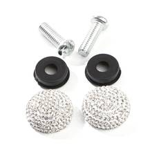 2Pcs/Set Premium Crystal Waterproof Rhinestones License Plate Frame Anti-Theft Screws Caps 2024 - buy cheap