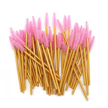 50PCS/set Gold Handle Applicator Spoolers Makeup Brush Tool Cosmetic Eyelash Extension Disposable Mascara Wands 2024 - buy cheap