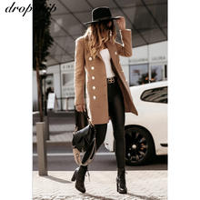 Women Wool Outwear Winter Woollen Coat Long Sleeve Turn-down Collar Blends Jacket Elegant Lady Overcoats 2024 - buy cheap