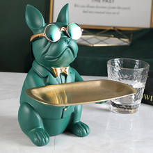 Escultura de Bulldog de resina para mesa, estatua de almacenamiento de Bulldogs para decoración del hogar, estatuilla de escritorio, Banco de monedas decorativo 2024 - compra barato