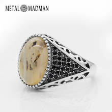 Мужское Винтажное кольцо, Агатовые камни из настоящего серебра с черным кубический цирконий, тайское серебряное кольцо для мужчин, турецкие украшения 2024 - купить недорого