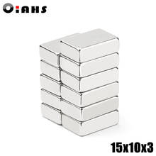 100pcs F15x10x3mm Super Powerful Strong Rare Earth Block NdFeB Magnet Neodymium N35 Magnets F15*10*3mm- Free Shipping 2024 - buy cheap