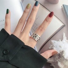 Boêmio prata cor grande anel redondo para as mulheres moda aberto dedo anéis feminino boho jóias 2024 - compre barato