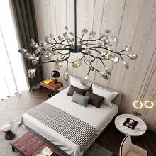 Black chandelier Lighting leaves decor stylish tree branch decorative firefly  Retro Loft vintage Living room sputnik Kitchen 2024 - buy cheap