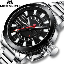 Military Watches Men quartz Top Brand MEGALITH Fashion Waterproof Lumnious Date Watches Men Steel Clock Relogio Masculino 2021 2024 - buy cheap