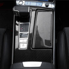 Carbon Fiber Color Center Console Gear Shift Panel Decoration Cover Trim 2Pcs For Audi A6 C8 2019 LHD Car Styling Accessories 2024 - buy cheap