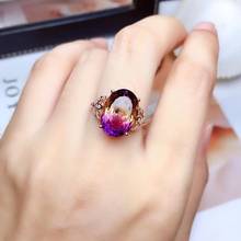 Ametrine-anillo de compromiso de boda para mujer, de Plata de Ley 925, Natural y Real 2024 - compra barato