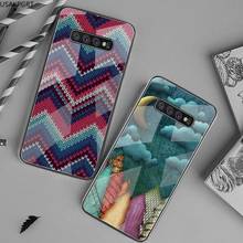 Sewing Knitting Crochet Textile Black TPU Soft Phone Case Tempered Glass For Samsung S20 Plus S7 S8 S9 S10 Plus Note 8 9 10 Plus 2024 - buy cheap