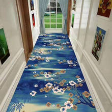 Nordic Style 3D Living Room Carpet Decor Blue Flower Hallway Floor Mat Bedroom Home Corridor Area Rug Anti-slip Stair Aisle Rug 2024 - buy cheap