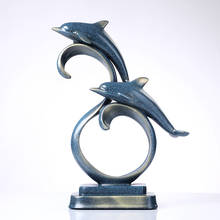 Golfinhos miniatura de resina para casais, estatueta para amantes de golfinhos, artesanato marinho, decoração de casa, presente de casamento, lembrança de dia dos namorados 2024 - compre barato