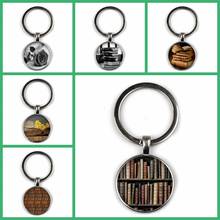 Vintage Punk Keychain Library Book Pattern Gothic Style Souvenir Gift Men and Women Gift Charm Bag Hand Made Key Ring  Boyfriend 2024 - buy cheap