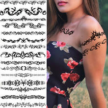 Dragon Tribal Totem Temporary Tattoos For Women Men Adults Black Butterfly Henna Vine Tattoo Sticker Thorns Fake Tatoos Armband 2024 - buy cheap