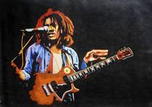 100% Hand-painted Bob Marley oil painting NOT a print poster.Hand painted art,framing avail Reggae 2024 - купить недорого