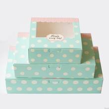 50 Lage Kraft Paper cupcake craft box with pvc window, gift cardboard paper box for cakes,packaging for cookies pvc window box 2024 - buy cheap