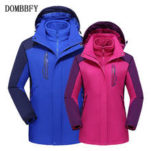 Men Women Winter Warm 3 In 1 Parka Jacket Windbreaker Two-piece Thicken Waterproof Windproof Hooded Outwear Snow Parkas Coat 8XL 2024 - buy cheap