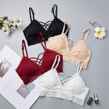 Sexy Women Cropped Tops Lace Padded Bra Fashion Wireless Tube Tops Brassiere Underwear 2024 - buy cheap