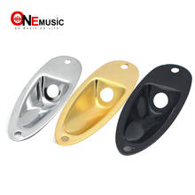 10pcs Boat Style Electric Bass Guitar Jack Plates - Socket Plates Black/Gold/Chrome 2024 - buy cheap