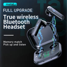 TWS беспроводные наушники Bluetooth 5,0 наушники HIFI стерео Бас-гарнитура светодиодный цифровой дисплей с зарядным устройством Спортивная гарнитура 2024 - купить недорого