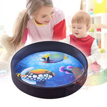 16/12 Inch Ocean Drum Wooden Handheld Sea Wave Drum Percussion Instrument Gentle Sea Sound Musical Toy Gift for Kids 2024 - buy cheap