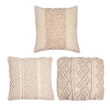 Travesseiro para macrame de algodão, travesseiro 100% algodão geométrico boêmio decorativo de casa 45*45cm 2024 - compre barato