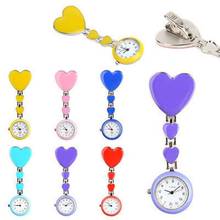 Reloj de enfermera de decoración de corazón de amor a prueba de agua, broche de cuarzo con Clip, de bolsillo, Fob 2024 - compra barato