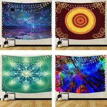 Dazzling Psychedelic Tapestry Wall Hanging Mandala Tapestry Wall Cloth Constellation Yoga Carpet Boho Home Living Bedroom Decor 2024 - buy cheap