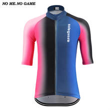 New High quality cycling jersey men pro team summer blue pink with Reflective strip pocket bike clothing pro triathlon jersey 2024 - buy cheap