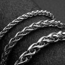 Hiphop 3mm 4mm 6mm 8mm Stainless Steel Chain Link Bracelets Men Woman Boys Rock Hand Jewelry Accessories Pulseira Armband 2024 - buy cheap
