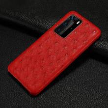 Genuine Ostrich Leather Phone Case for Huawei P40 Pro P30 Lite Mate 20 P20 Y7 Y6 2019 Cover For Honor 30 20 Pro 10i 20i 8X 9X 2024 - buy cheap