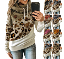 Leopard Print Stitching Hooded Loose Women Sweatshirt 2020 Autumn/Winter New Style Clothing Street Fashion Casual Ladies Tops 2024 - buy cheap