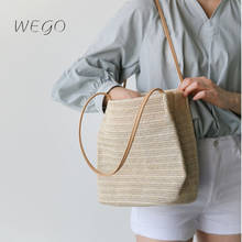 Casual straw women shoulder bags rattan handbags wicker woven summer beach bag lady large capacity tote female bali purses 2021 2024 - buy cheap