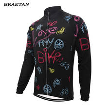 Camiseta de ciclismo para hombre, jersey de manga larga con forro polar, ropa de bicicleta de carretera, love my bike, Invierno 2024 - compra barato