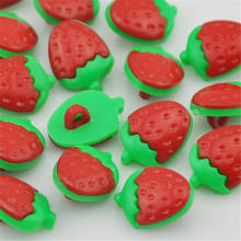 100pcs Red strawberry Plastic Buttons backhole Baby sewing craft PH37 2024 - buy cheap