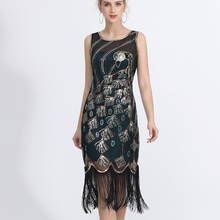 1920s Vintage Peacock Sequin Fringed Party Flapper Dress O-Neck Roaring 20s Great Gatsby Dress Gabster Fancy Costumes 2024 - buy cheap