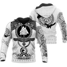 Viking símbolos tatuagem 3d impresso hoodies harajuku moda moletom com capuz outono unissex hoodie sudadera hombre ks218 2024 - compre barato