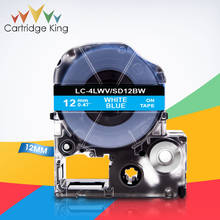 Cinta de etiquetas SD12BW LC-4LWV, cinta de impresora blanca y azul de 12mm, para Epson LW-300, LW-300L, King, LW-C410 2024 - compra barato