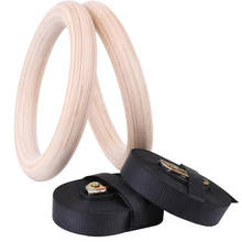 1 Pair Birch Wood Gymnastic Rings Pull Up GYM Ring for Home Fitness Strength Training 2024 - buy cheap