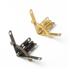 2PCS/Lot Spring Hinge 90 Degree Angle Support Hinge Small Box Hinges for Jewelry Case Wooden Lid Door Close- Bright Gold, Bronze 2024 - buy cheap