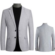 2021 мужской простой костюм мужской модный блейзер тонкий красивый мужской блейзер пальто британский Повседневный мужской блейзер 2024 - купить недорого