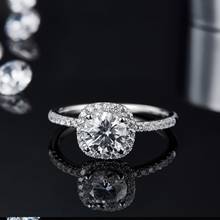 Женское кольцо GEM'S BALLET, 1 карат из стерлингового серебра 925 пробы, обручальное кольцо с круглым камнем VVS1 2024 - купить недорого
