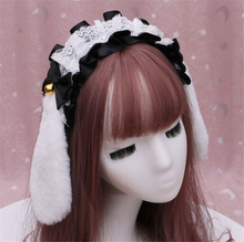 Lolita-Diadema hecha a mano con lazo y orejas de conejo, pinza para el pelo KC, tocado para Cosplay, C706 2024 - compra barato