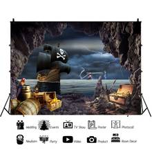 Stormy navio pirata caverna tesouro retrato fotografia fundo vinil pano de fundo festa aniversário photocall estúdio adereços 2024 - compre barato