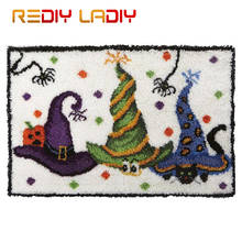 Latch Hook Rug Crochet Floor Mat Halloween Tapestry Kits Acrylic Yarn Pre-Printed Canvas Cushion DIY Carpet Rug Arts & Crafts 2024 - buy cheap