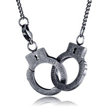 Collar con colgante de acero inoxidable para hombre, colgante con diseño de esposas, estilo Punk, Hip Hop, para Club nocturno 2024 - compra barato