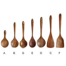 Types Thai Teak Wooden Turner Spatula Rice Spoon Big Soup Scoop For Cooking Wood Kitchen Cooking Utensils Supplies Ложка 2024 - buy cheap