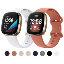 Paquete de 2 correas deportivas para Fitbit Sense/Versa 3, repuesto de correa de silicona suave para reloj inteligente Versa 3, accesorios 2024 - compra barato