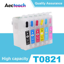 Aecteach T0821 T0822 T0823 T0824 T0825 T0826 Printer Ink cartridge for Epson Stylus Photo T50 R290 R295 R390 RX590 Printer 2024 - buy cheap